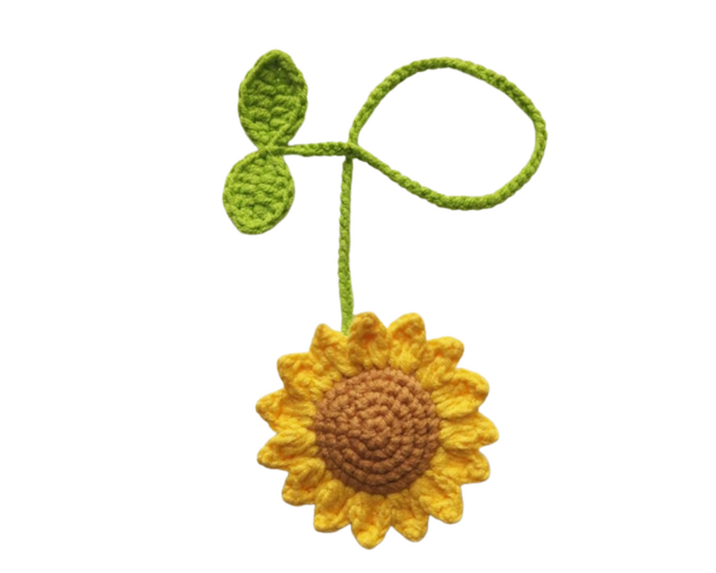 Crochet Sunflower Keychain-Accessory  8cm
