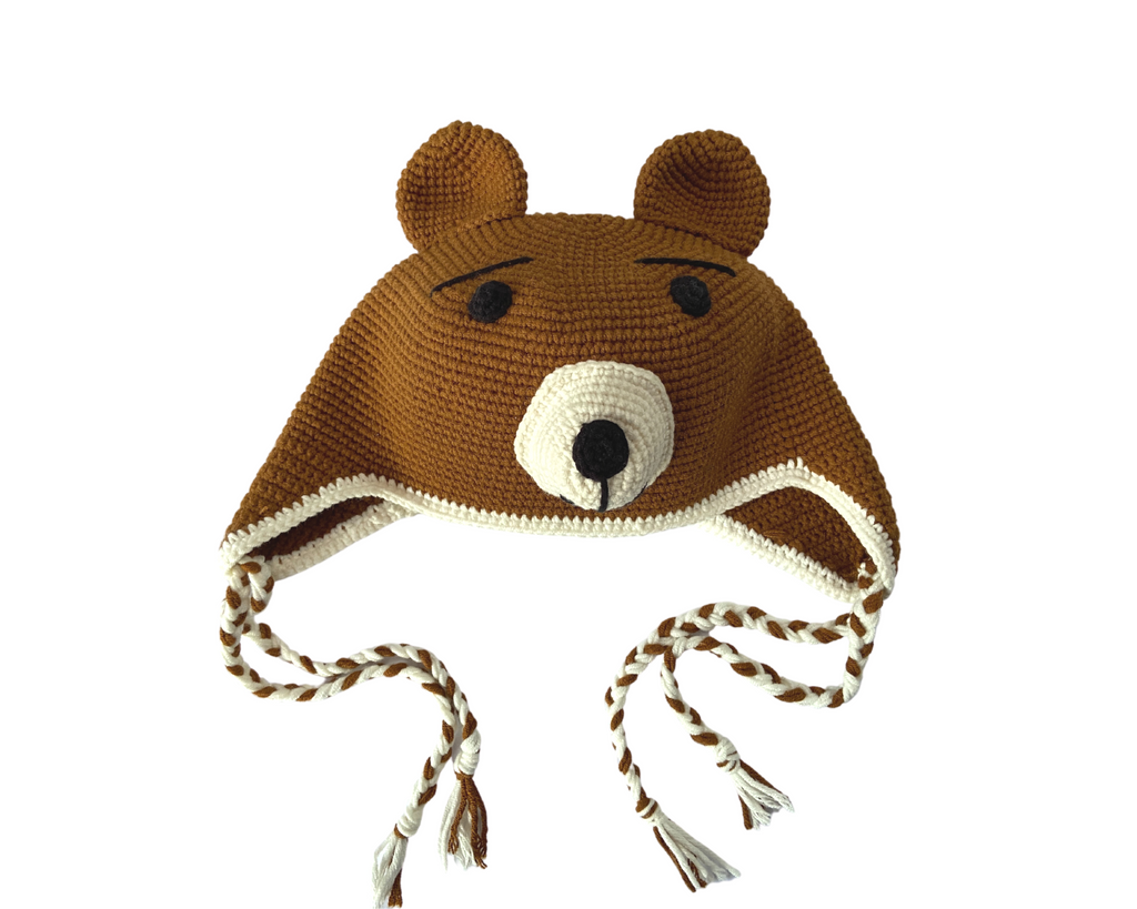 Big Bear Collection- Crochet Beanie Hat and Water Bottle Carrier