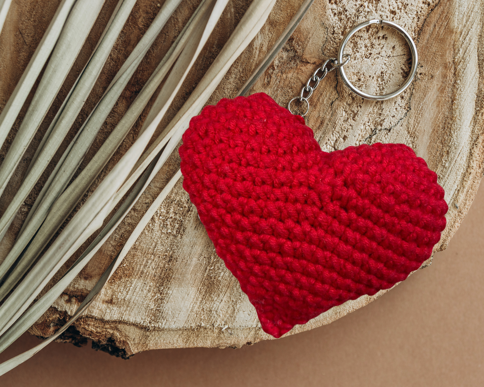 Crochet Heart Keychain-Accessory  8x8 cm