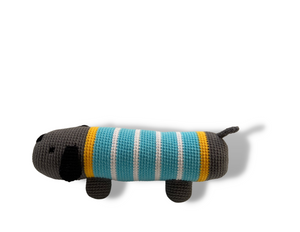 Crochet Dashshund - Handmade Washable Plush Dog Pillow Bolster