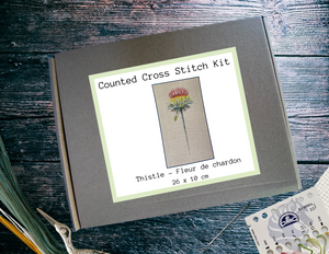 Cross Stitch Kit: Thistle - Fleur de chardon by  DMC 26 x10 cm