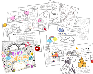 Love Trust Obey Scripture Coloring Cards for Kids with Crochet Animal Pencil Case by BBB