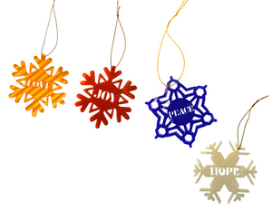 Love Joy Peace Hope Holiday Christmas Decorative Snowflakes |10 in a pack