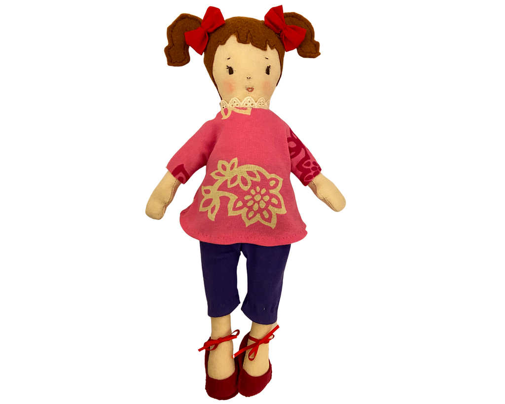 Pink Ang Pow Wa Wa Doll: Cute, eco-friendly, washable cloth doll