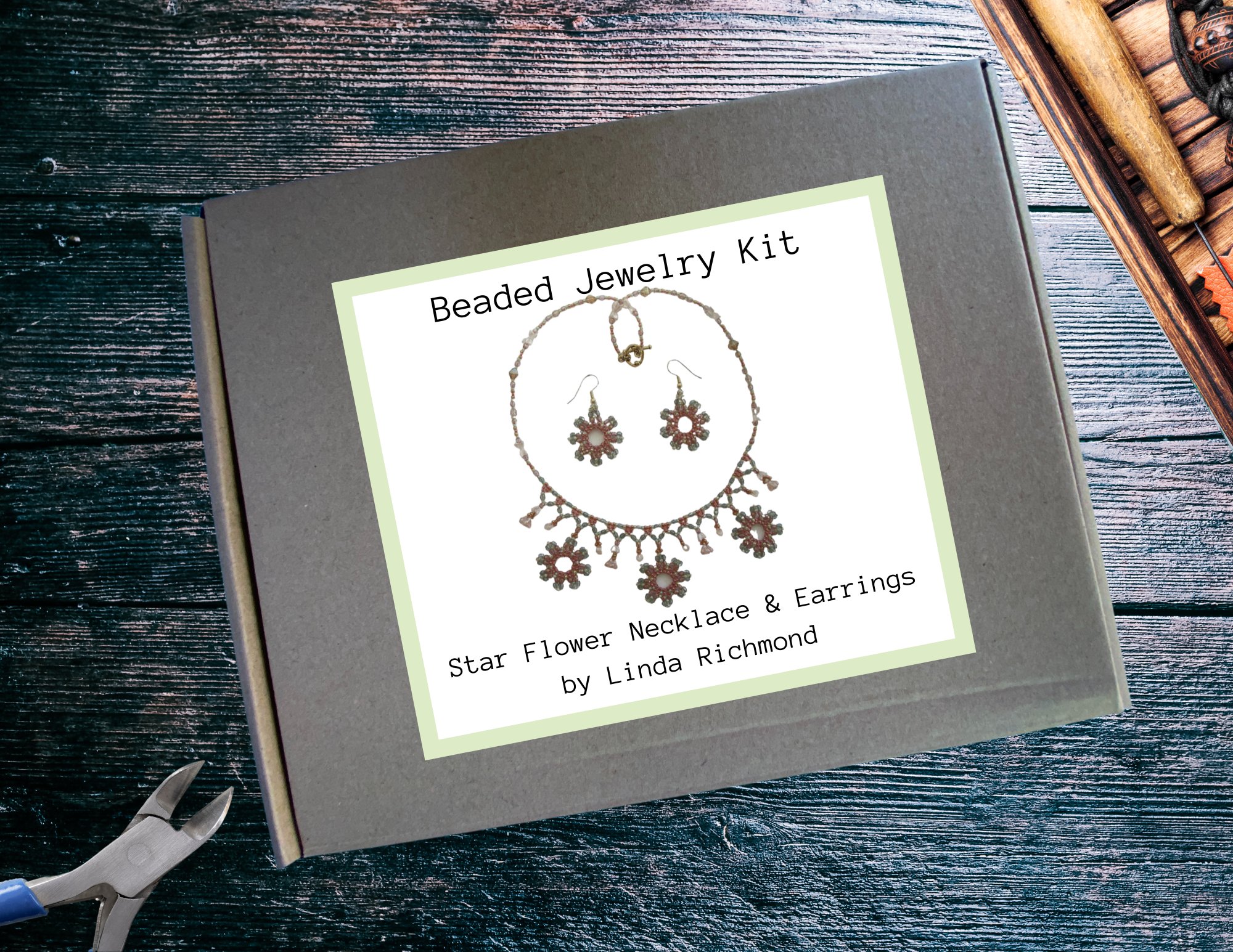 Beaded Jewelry Kit: Star Flower Necklace & Earrings by Linda Richmond