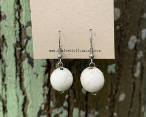 Marbled White Globe Earrings by #daughtersofcambodia