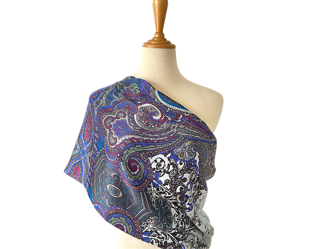 Handmade Sapphire- Magenta Infinity Scarf