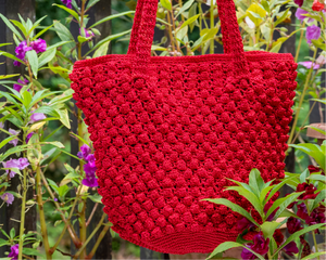 Bubbles Crochet Shoulder Tote Bag