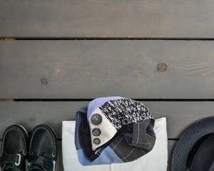 Stylish Bespoke Infinity Scarf for Men & Women - Pastel Blue Black Triple Buttons