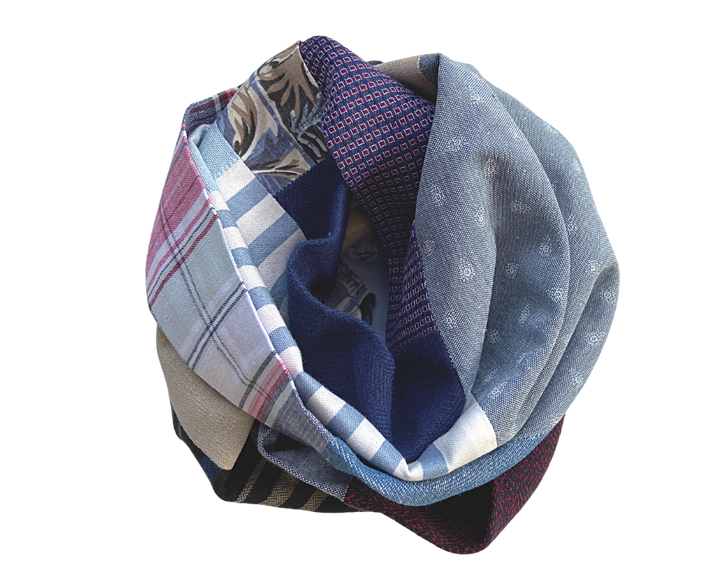 Stylish Bespoke Infinity Scarf for Men & Women - Pastel Blue Smiley
