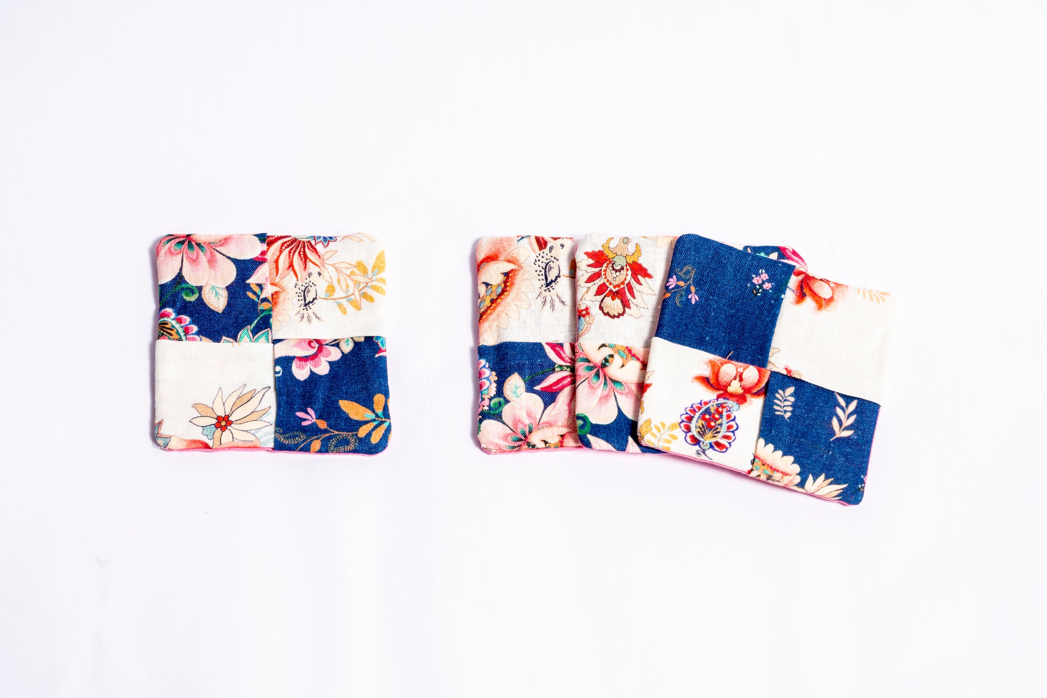 Patchwork Fabric Coasters  10x10cm | 4 in a Pack