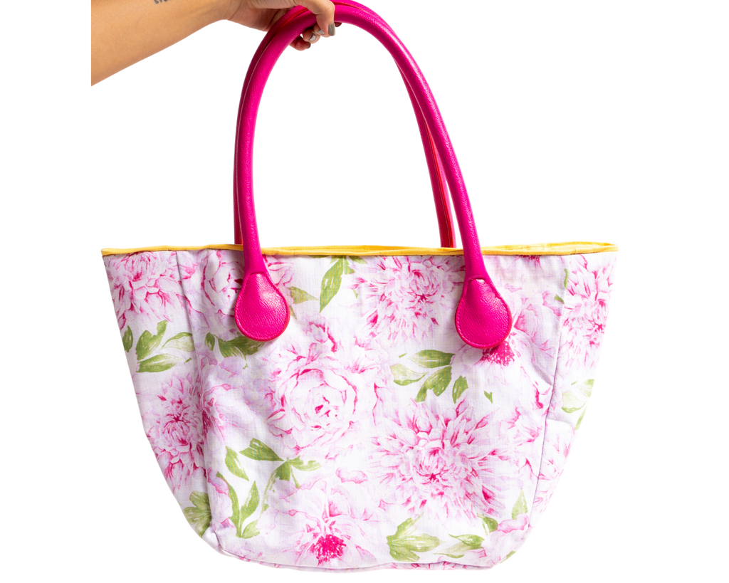 Pink Camellias Bucket Shoulder Bag